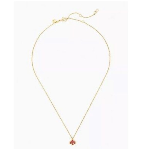Kate Spade ♠️ Everyday Spade Enamel Mini Pendant Necklace Geranium Orange 🧡